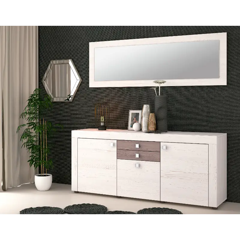 aparador-con-espejo-julieta-andersen Aparador Julieta en andersen pino y gris con espejo