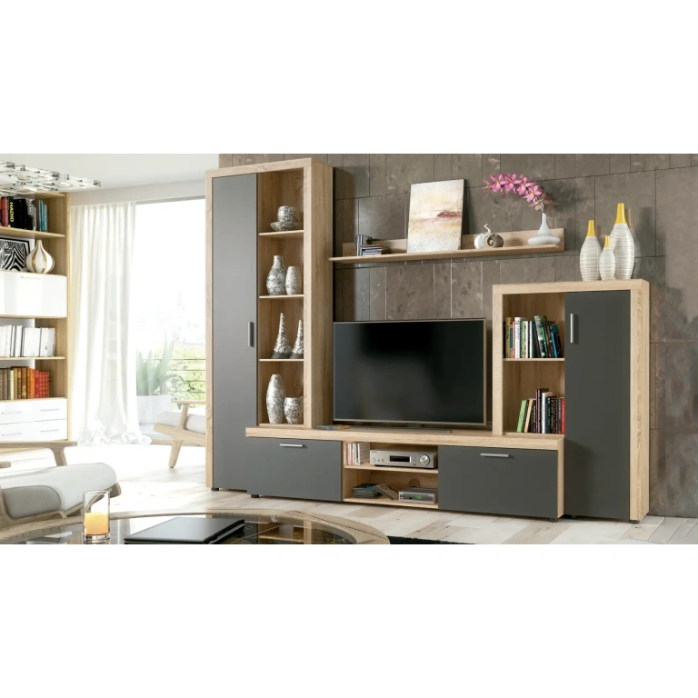 Composición salón Nobel 263cm color cambria grafito
