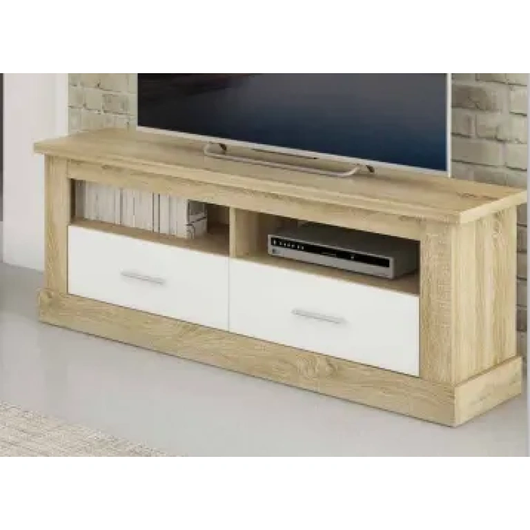 Bajo TV Chellén con dos cajones en cambrian-blanco
