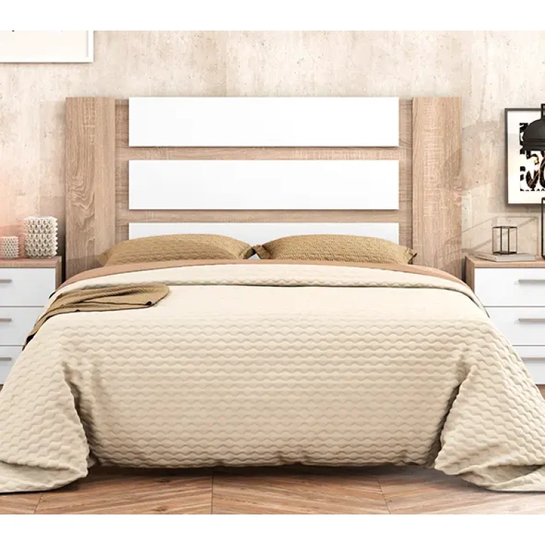 Cabecero Monika 160 cm en acabado cambria y blanco