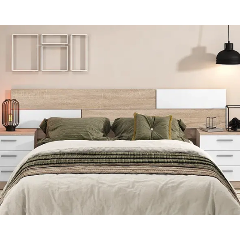 Cabecero Monika 220cm en color cambria-blanco