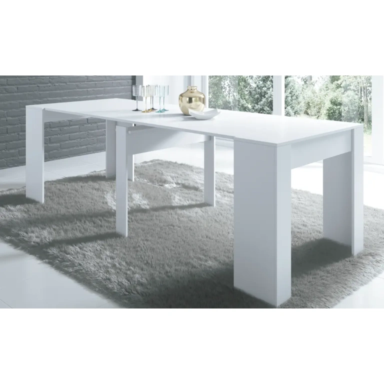 Mesa comedor extensible Fuelle en color blanco