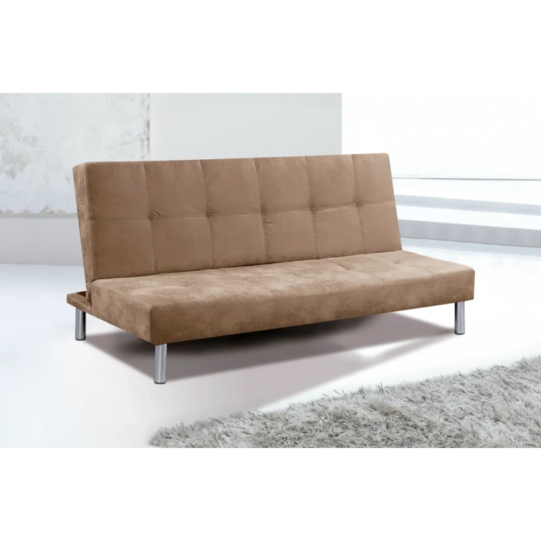 Sofá cama Béisbol tapizado en tela Nolia color piedra