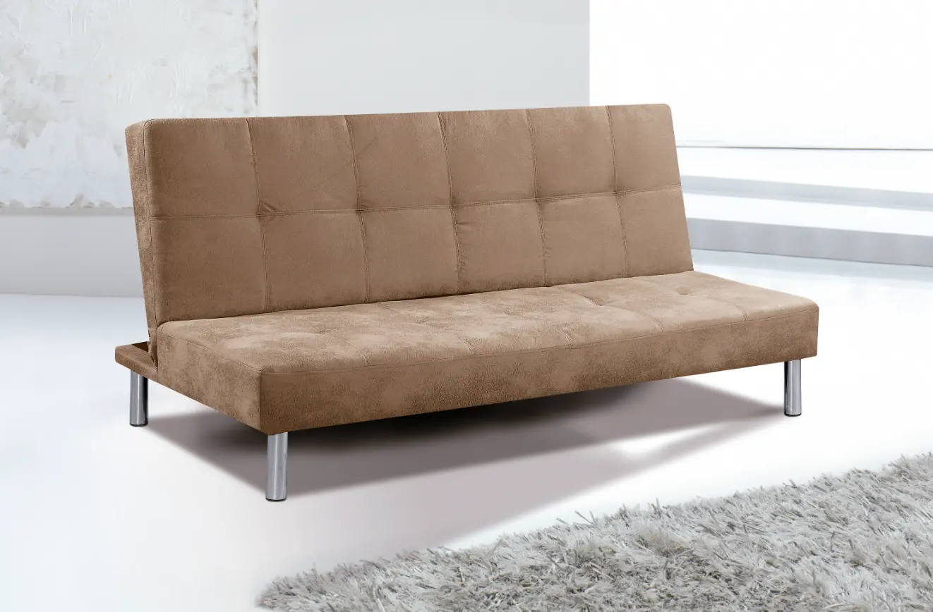 sofa-cama-beisbol-piedra Sofá cama Béisbol tapizado en tela Nolia color piedra