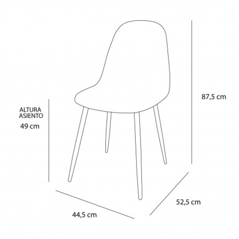 medidas silla nova textil patas de madera