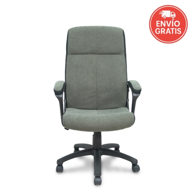 Sillón de dirección Opti532 tapizado en tela gris y negra