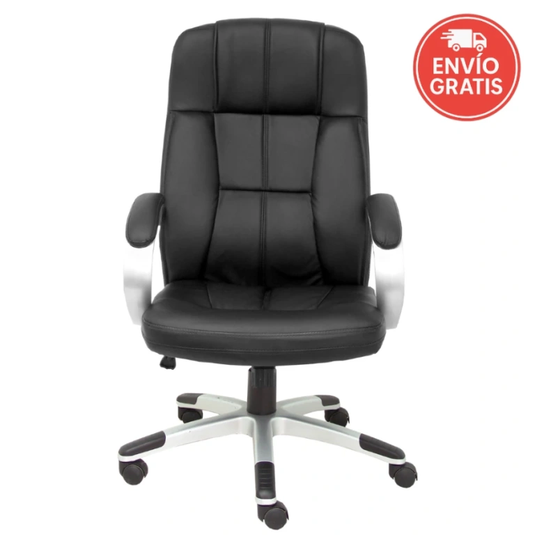 Sillón Tobarra de dirección tapizado en similpiel negro