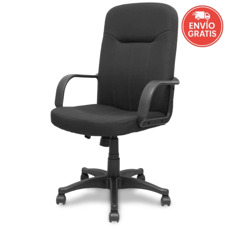 Sillón Villa de dirección tapizado en tela negra
