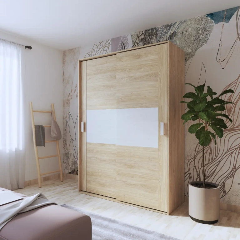 Armario Donald 2 puertas correderas en acabado Puccini-Andersen, funcional y moderno