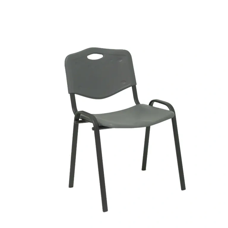 Silla Iso Plastic en gris oscuro, apilable y ergonómica