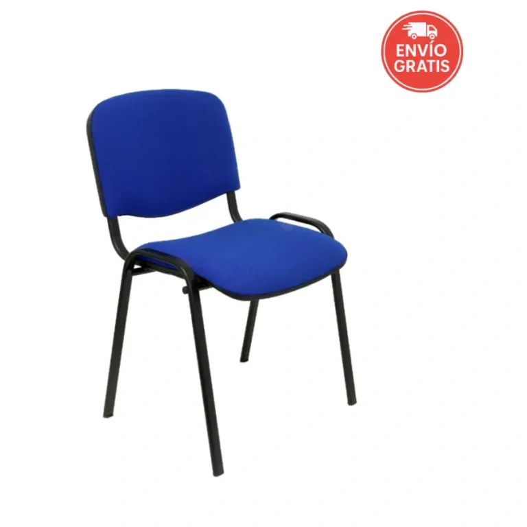 : Silla Iso Arán azul tapizada en tejido ARAN