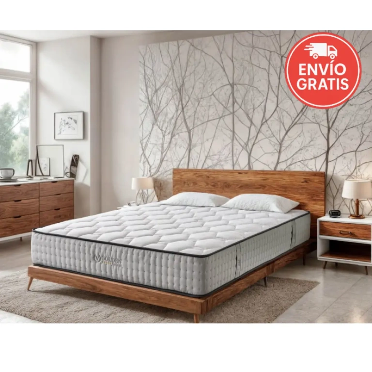 Colchón de muelles ensacados Golden con tejido natural lino y viscosa