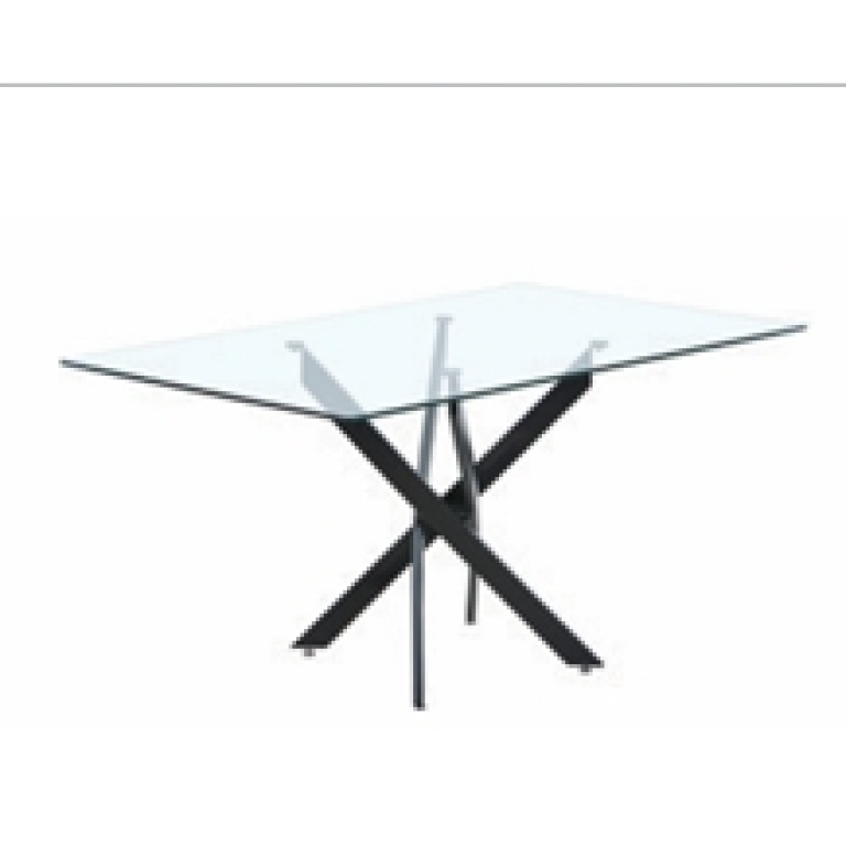 Mesa de centro Alba con cristal templado y patas negras