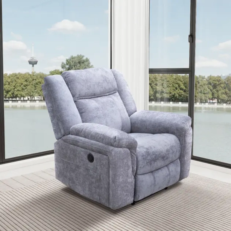 Sillón relax eléctrico Troya gris con apertura automática y muelles ensacados