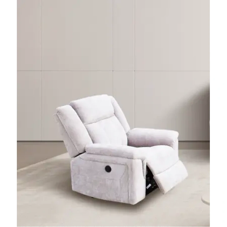 Sillón relax eléctrico Troya beige con espuma de alta densidad y muelles ensacados
