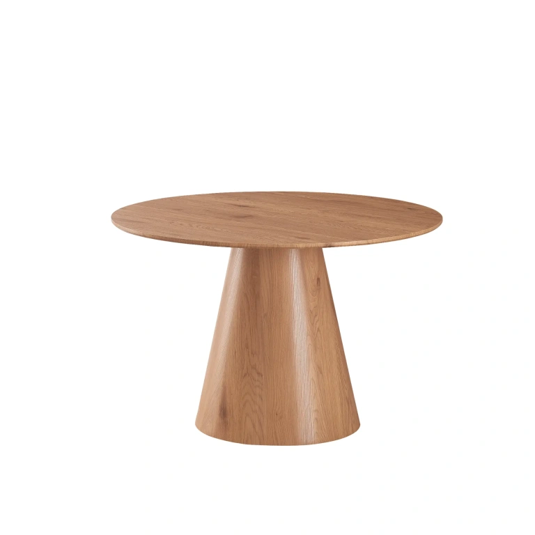 Mesa Comedor Horizon redonda de MDF en color roble,imagen sin fondo