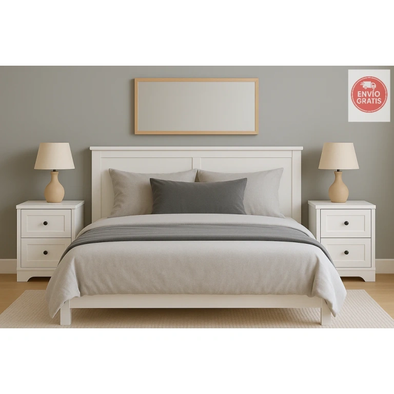 Cabecero Ottavia blanco moderno para dormitorio.