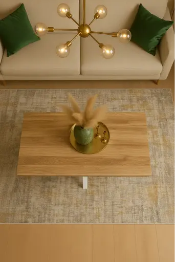 MESA CENTRO STACY RECTANGULAR TAPA ROBLE, PATAS BLANCAS (1)