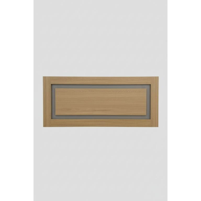 Cabecero Sforza 168 cm roble natural con detalle gris moderno
