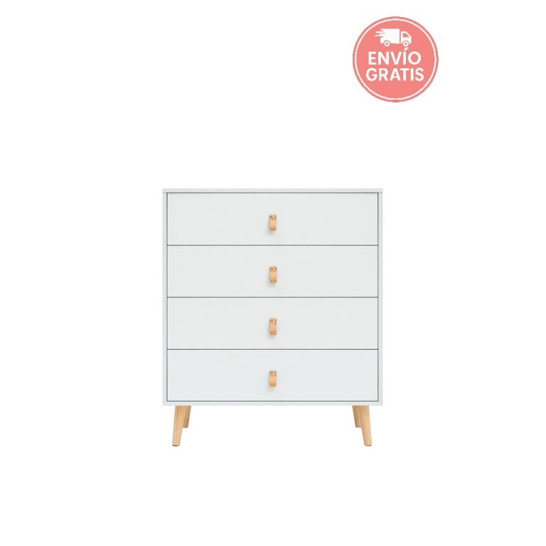 Cómoda Anzio 4 Cajones estilo nórdico
