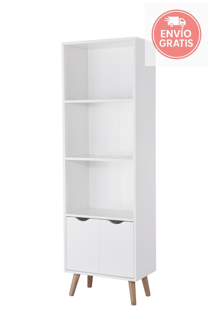 estanteria-fiano-blanca-2-puertas Estantería Fiano blanca 2 puertas moderna para salón