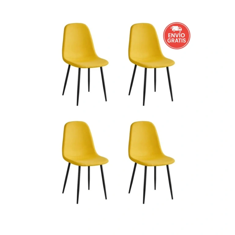 Juego de 4 sillas James mostaza