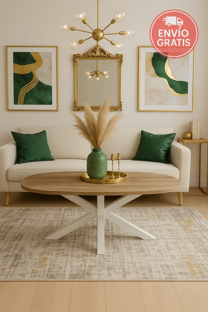 mesa-centro-stacy-oval-roble-blanco Mesa centro Stacy ovalada roble y blanco con patas blancas