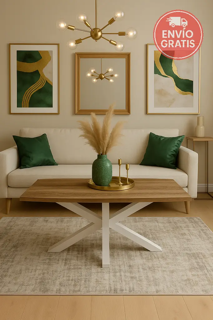 mesa-centro-stacy-rectangular-roble-y-blanco Mesa centro Stacy rectangular roble y blanco en salón moderno