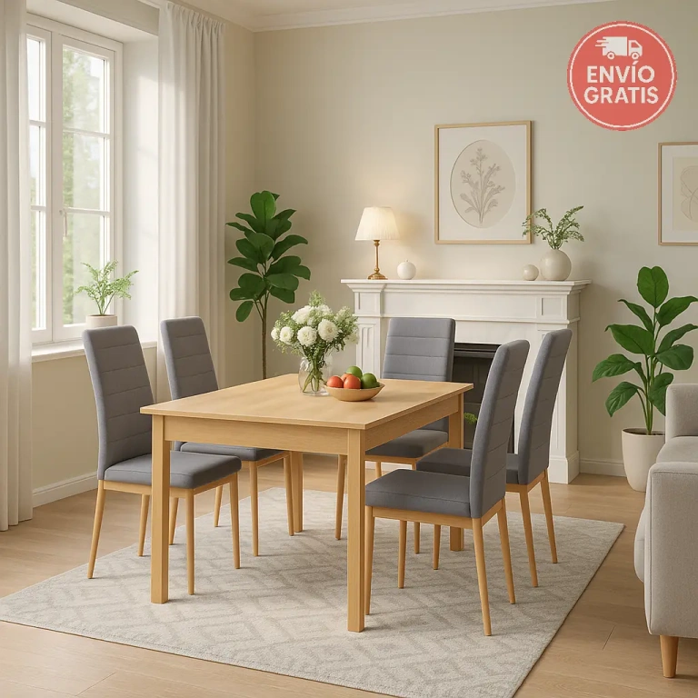 Mesa extensible Sforza roble natural 120–160 cm