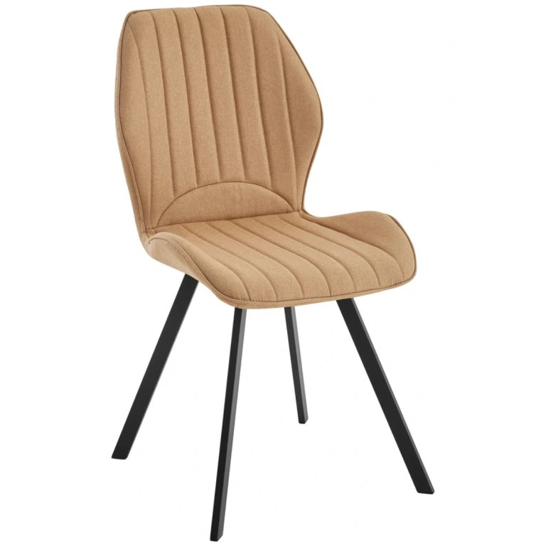 Pack 4 Sillas Delaware Beig tapizadas con patas metálicas negras