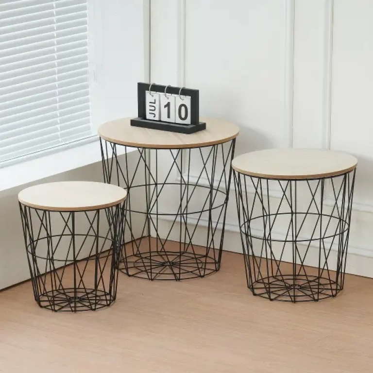Set 3 mesas auxiliares redondas Marina cambrian