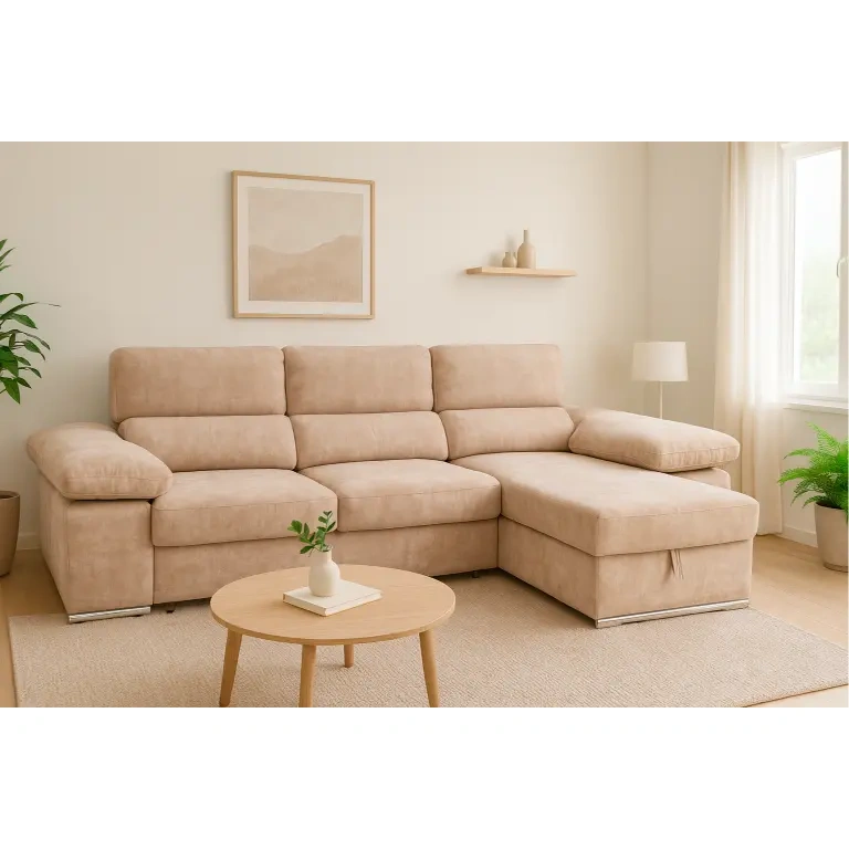 Chaiselongue Nadia convertible con almacenaje y asientos extraíbles