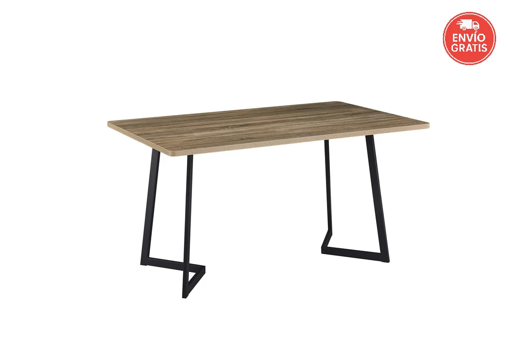 mesa-comedor-ambler Mesa comedor Ambler moderna de melamina y metal negro