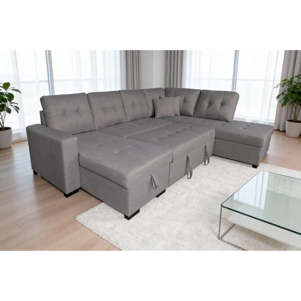 chaiselongue-rinconera-cama-aitana Chaiselongue rinconera cama Aitana gris con arcón y doble chaise longue