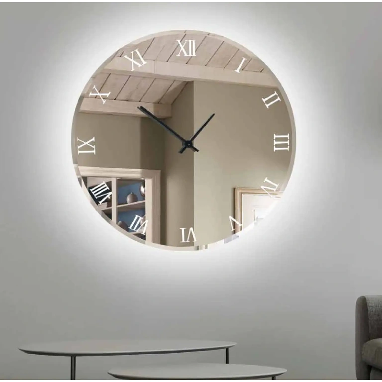 Reloj decorativo pared círculos cristal triturado plateado Casual 100x100