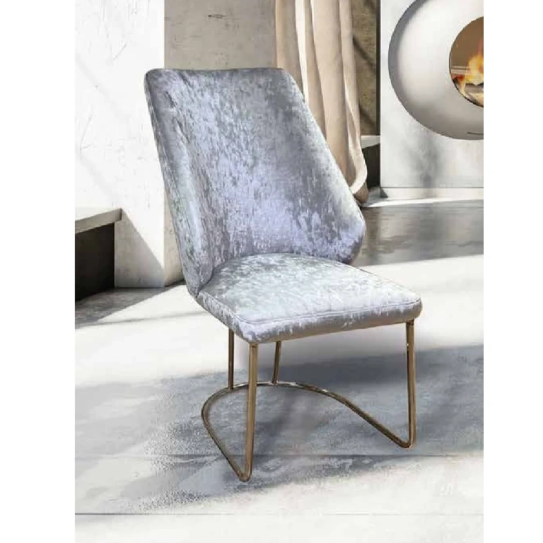 Silla comedor Luna tapizada en terciopelo con patas metálicas diseño contemporáneo – Muebles Juvial