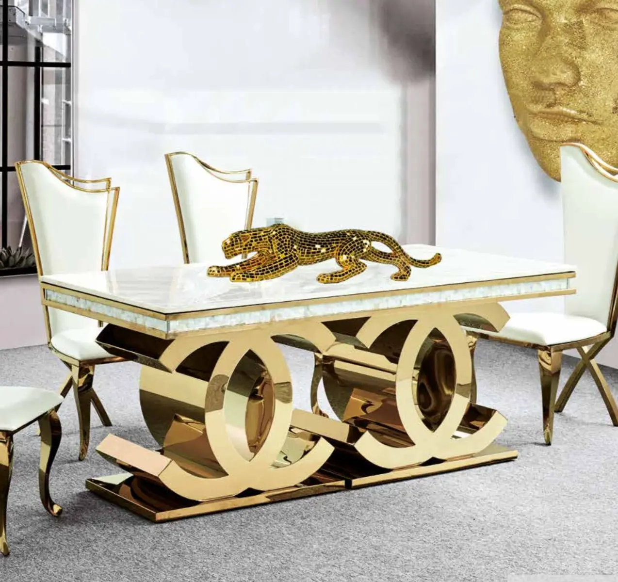 mesa-comedor-porcelanica-cc-coco mesa de comedor porcelánica CC Coco lujo moderno