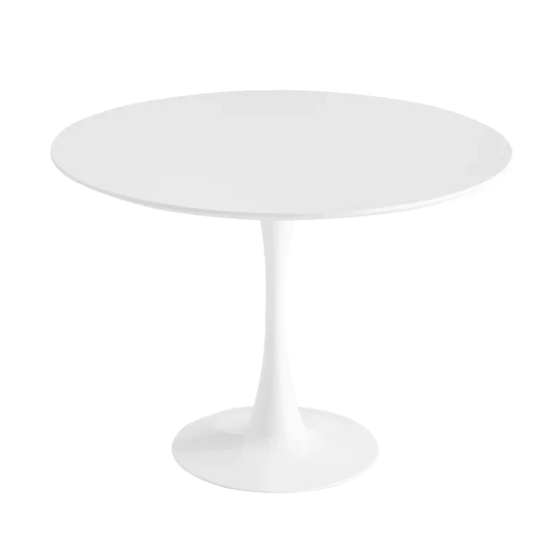 Mesa de comedor redonda blanca